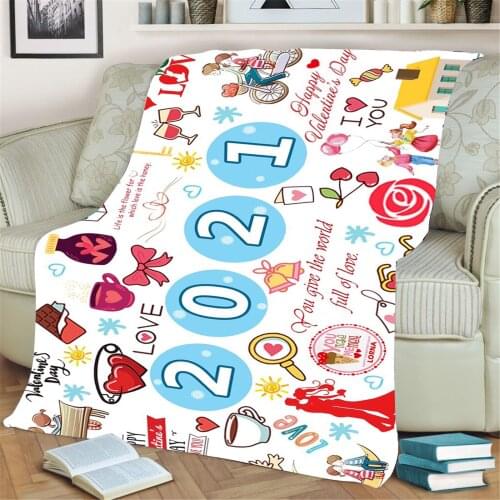 2021 Letter Blanket Wrap Blanket Gift For Family Friends Lovers All Season Flannel Blanket For Bed Soft Winter Warm Blanket