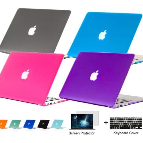 3in1 Matte laptop case notebook PC bag for Macbook air Pro 11 12 13 15 inch cover for macbook pro Retina 13.3 15.4 touch bar ID