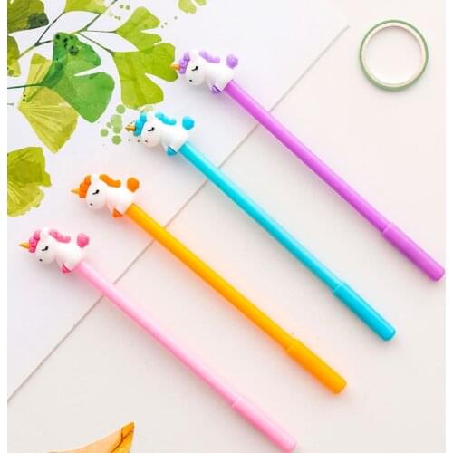 8 Pcs Gel Pens Creative Cute Unicorn Cartoon Neutral Pen Kawaii Black Ink Pen Student Office Stationery children Gifts Wholesale