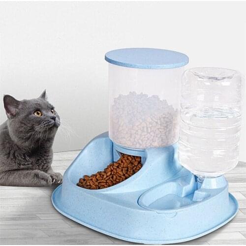 Large Capacity Automatic Feeder Automatic Drinking Fountain Cat Bowl Dog Bowl Teddy Golden Retriever Double Bowl Pet Supplies