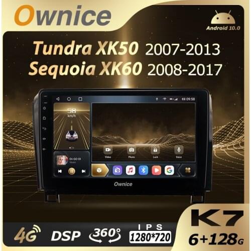 Ownice 6G+128G Android 10.0 Car Radio For Toyota Tundra XK50 2007 - 2013 Sequoia XK60 2008 - 2017 Multimedia Audio GPS Navi