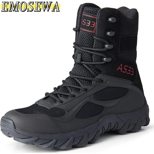 Brand Men Military Boots Quality Special Force Tactical Desert Combat Ankle Boats Army Work Shoes Leather Waterproof Snow Boots