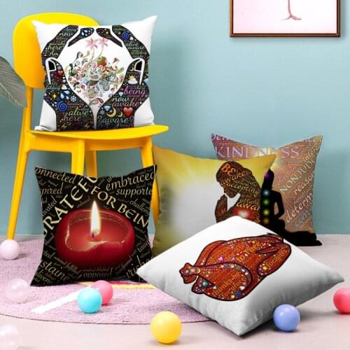 Fuwatacchi Abstract Painting Pillow Case Mom Silhouette Printed Cushion Cover for Home Sofa Decor Pillowcases Thanksgiving Days