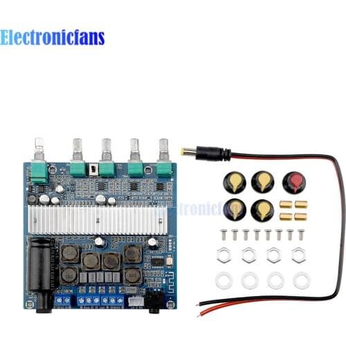 DC12-24V TPA3116D2 Bluetooth 5.0 Digital Amplifier Board 100W+50W+50W Three Channel High Power Audio Amplifier Speaker Module