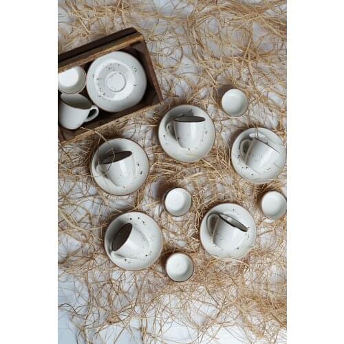 Elegant Porcelain Coffee Cup Set of 18 Luxury Cup and Saucers Plate Set High Quality Turkish Coffee Espresso Tea Cup with Saucer