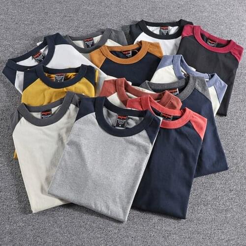 2100 Summer Cotton Friend T-Shirts 12 Colors Contrast Simple Short Sleeve Couple Fashion Street Casual Loose Men And Women Tops