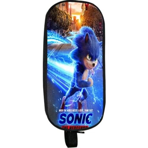Hot Sale Students Sonic Pencil Case Boys Girls Anime Stationery Bag Teens Pencil Holder Kids Cartoon Pen Bag Surprise Gifts