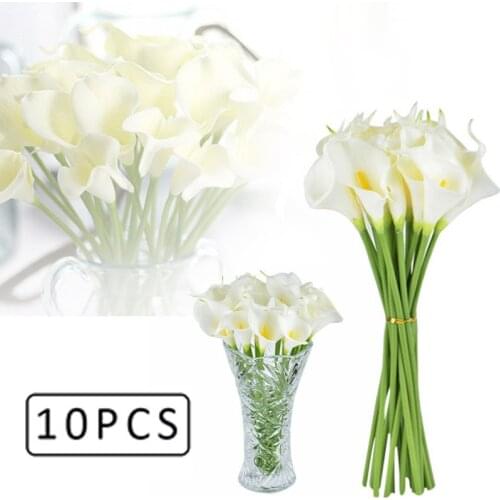 10pcs 38cm Artificial Flowers Calla Lily Fake Bouquets Flower For Wedding Decor Bridal Home Decoration Fake Plants