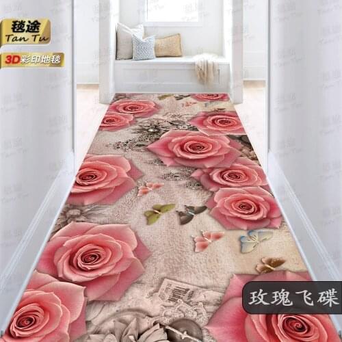 Creative Roses Print 3D Carpets for Living Room Bedroom Area Rugs Kitchen Floor Mat Home Hallway Carpet Hotel corridor aisle Rug