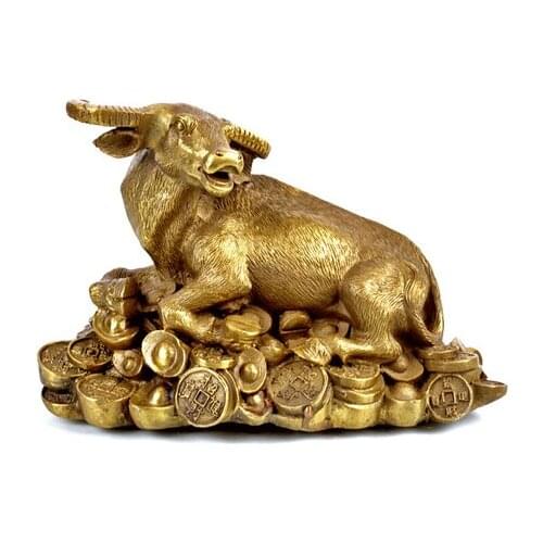 A copper coins Wangyun cattle cattle fortune ornaments shop treasure Home Furnishing decoration decoration home townroom Art