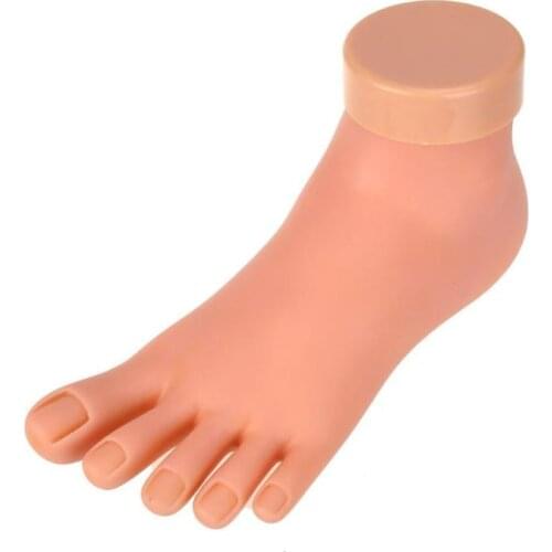 1Pcs Nail Art Practice Foot Practice Model Hand Mannequin with Nails for Pedicure Soft Plastic Training Nail Art Display hand