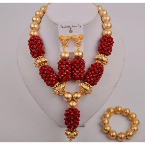 Fashion Crystal Beads Bridal Jewelry Sets African Nigerian Wedding Beads for Women Jewelry Set Choker Necklace Free Shipping