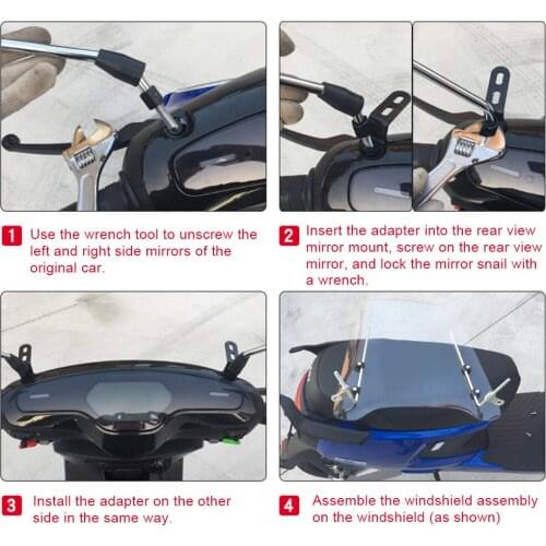 Motorcycle Electric Scooter Front Motorcycle Windshield Motorcycle Scooter Windscreen Windshield Spoiler With Mounting Great