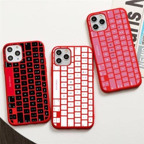 Funny keyboard Phone Case For iPhone XS MAX 11 Pro X XR 7 8 6 Plus Candy Color red Soft Silicone Cover