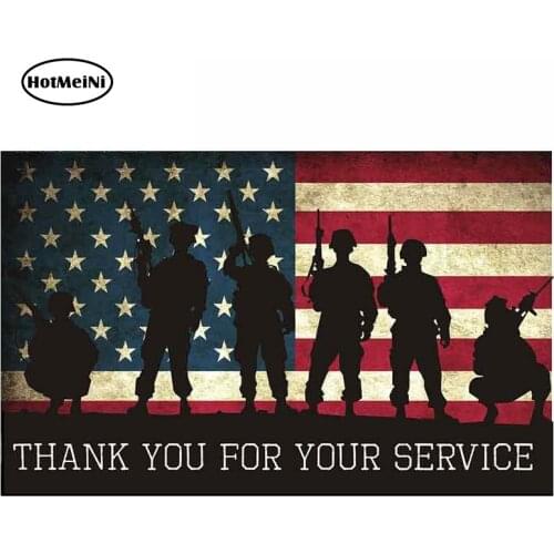 HotMeiNi 13cm x 8.1cm Funny Car Stickers Thank You for Your Service Bumper Auto Decals Soldier Graphics Auto Home Laptop Decal