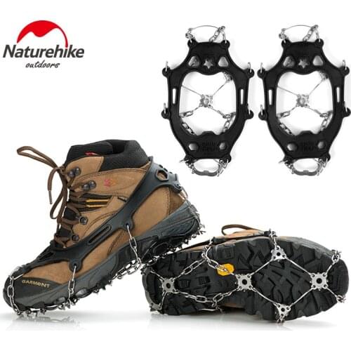 Naturehike 8 Teeth 21 Teeth Non-slip Claws Ice Crampons Stainless Steel Ski Snow Cleats Hiking Climbing Shoes Chain Cover