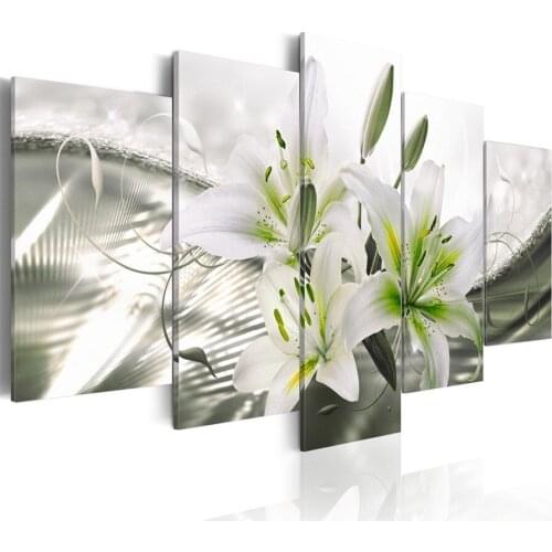 2020 New hot gift,full diamond embroidery lily flower Diamond Painting 5 pcs Full drill Square Mosaic picture diamond round