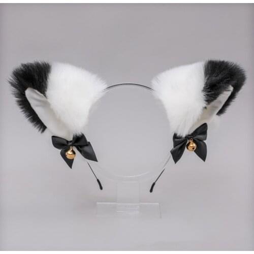 Animal Cat Ears Headbands With Bells Halloween Masquerade Cosplay Party Performance Costume Hair Bands Girls Headwear Headpiece