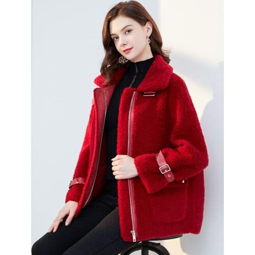 Real Fur Coat Female 100% Wool Jacket Autumn Winter Coat Women Clothes 2020 Sheep Shearling Long Tops Manteau Femme ZT4416