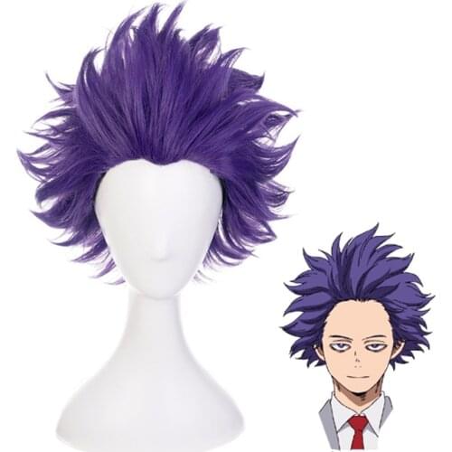 My Hero Academia Shinsou Hitoshi Shinso Wig Cosplay Costume Boku no Hero Academia Synthetic Purple Short Hair Party Wigs