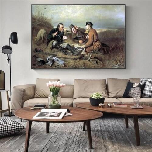 Movie Poster At Rest Hunter Vasily Perov Poster Print Canvas Oil Painting Scandinavian Wall Art Picture Living Room Decoration