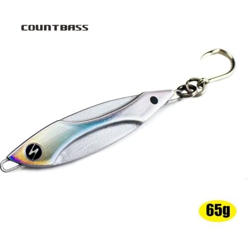 65g 2.3oz Countbass Sea Bass Jigging Lures rigged VMC hook, Vibration Fishing Lure, Metal Lead Fish Jig Bait, Free shipping