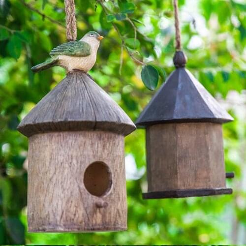 Garden Pastoral Resin Bird Nest House Accessories Courtyard Outdoor Decoration Crafts Garden Villa Landscape Tree Accessories
