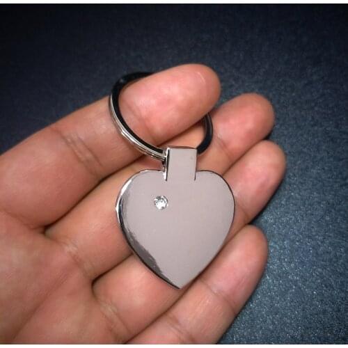 Key Keychains Smooth Surface CZ Crystal Heart Key Chain Silver Color Bag Charm Keyrings Women Jewelry Gift for Friendship 2020