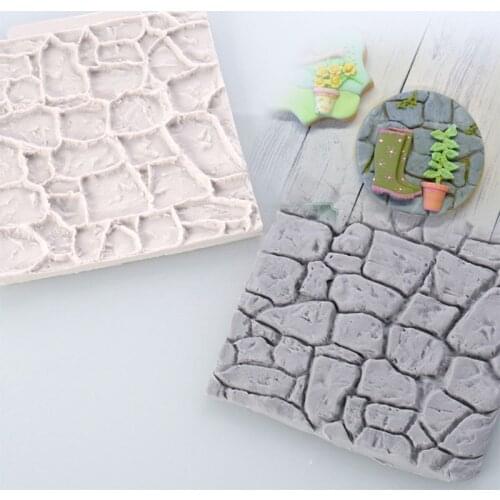 Square Cobble Stone Wall Line Silicone Fondant Chocolate Mould Kitchen Gadgets Cupcake Decorating Tool Biscuit Cutter Mold