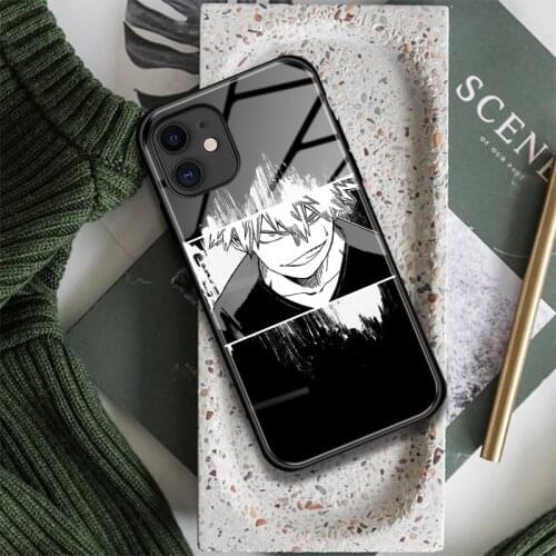 Katsuki Bakugo Kacchan BNHA Glass Silicone Phone Case FOR iPhone SE 6s 7 8 Plus X XR XS 11 12 Mini Pro Max Sumsung Cover Shell