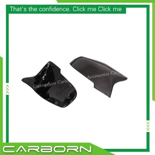 For-BMW F10 F12 F13 F06 F01 F02 2014-ON Replacement Style Gloss Black Carbon Fiber Body Side Rear View Mirror Cover OX Horn Look