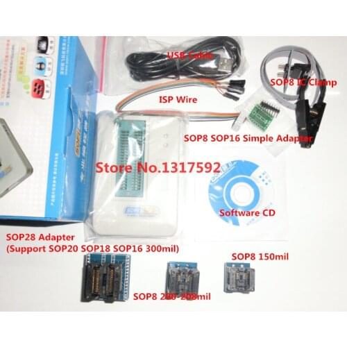 Super pack Sofi SP8-A + 5 adapters + IC clamp High speed usb programmer (93/24/25/BR90/SPI BIOS ) support Win7 64bits Win 8