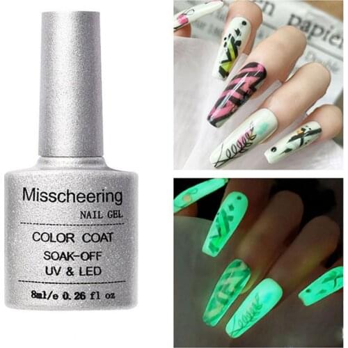 8ml Luminous Nail Color Coat Soak-Off Long Lasting No-Wash Removable Nails Fashion Gel for Manicure