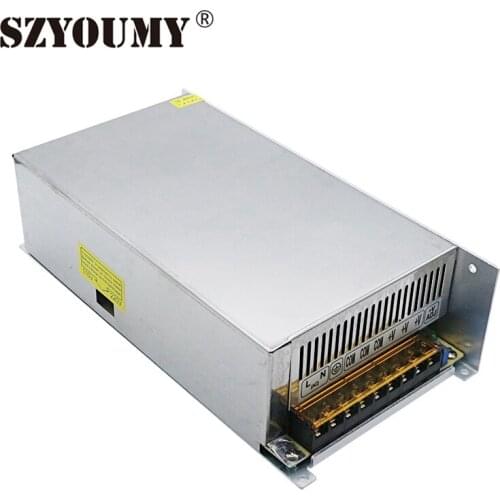 SZYOUMY 12V 50A LED Power Converter Non Waterproof Switching Power Supply LED Transformer Driver 600W With Heatsink Fan