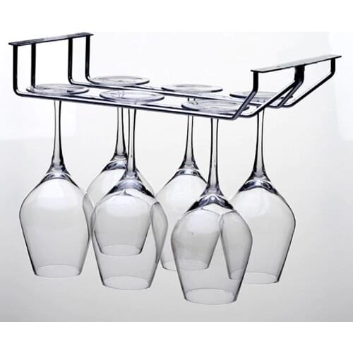 Stainless steel wine rack single and double row wine glass rack high glass rack cabinet wall hanging storage box WF910135