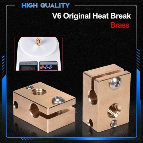 High Temperature V6 Heater Block Brass for E3D V6 copper hotend 3D Printer Parts Hardened Steel Heat Block Nozzle Titan extrude