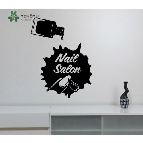 YOYOYU Wall Decal Manicure Window Wall Sticker Girl Beauty Salon Vinyl Nail Salon Fashion Decor Spa Logo Design Removable DIYJM1