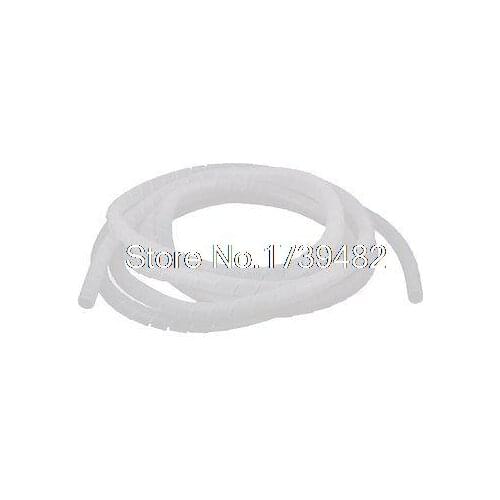 Electrical Wire Cable Protection 12mm Dia Tube Spiral Wrap Hose 3.4M White