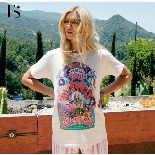 FS Solid Color O Neck Cartoon Print Short Sleeve Women T-shirt 2020 Summer Cotton Casual Tops