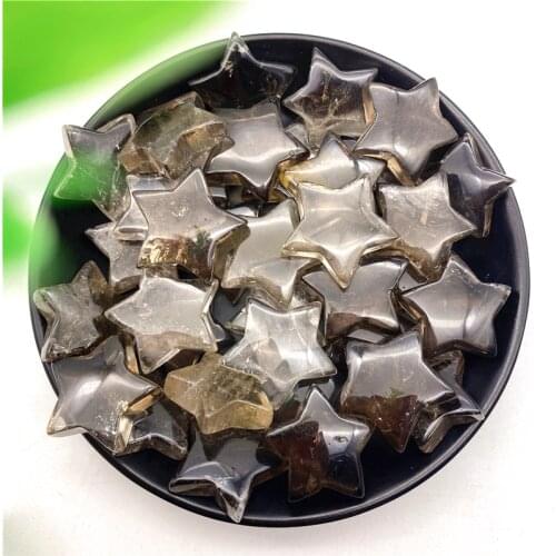 1 or 2 pcs Natural Smoky Quartz Crystals Stars Shaped Stone Healing DIY Gemstone Decoration Natural Stones and Minerals