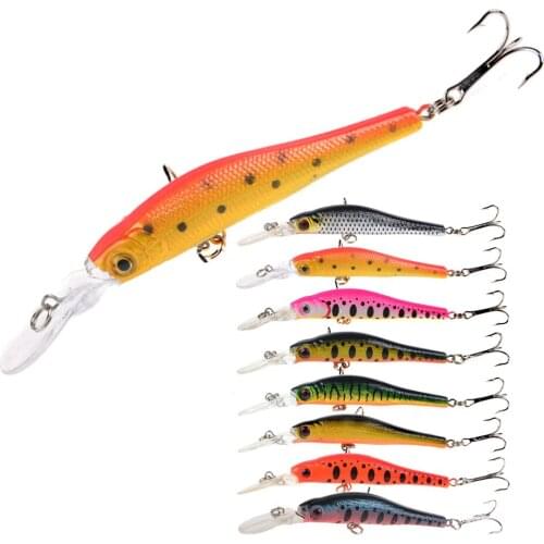 1pcs 9.5cm 6.6g New Minnow Fishing Lure Floating Wobblers Artificial Hard Bait Crankbait Peche Bass Trolling Fishing Tackle