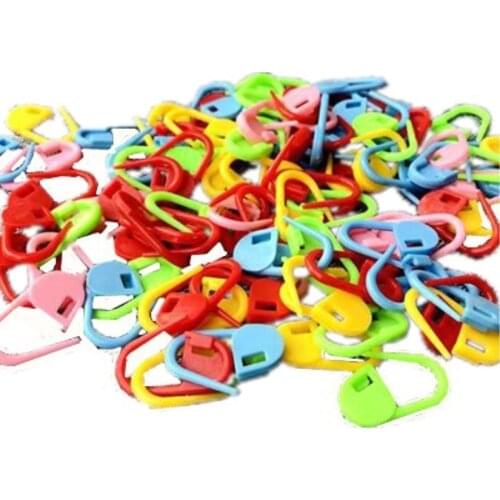 100Pcs Plastic Mix Color Weaving Tool Accessories Small Pin Mark Buckle Knitting Needle Clip Craft Crochet Lock AA7789-2
