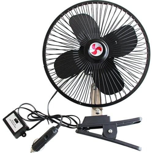 12V Dashboard Oscillating Vehicle Car Van Truck Home Desk Clip-on Fan for Cars Car Cooling Fan Car Interior