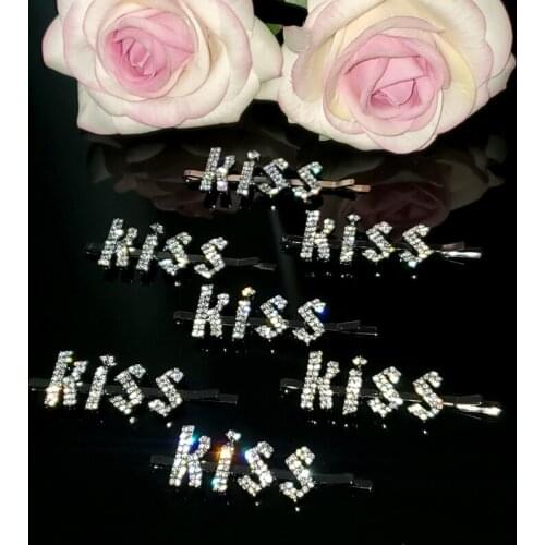 2020 New Arrival Gothic Word Hairpin "Kiss" Hairclip Gothic Letters Hairpin Bobby Pin Hair Accessories Hair Jewelry WHOLESALE