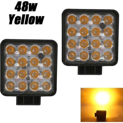 4.5" inch Amber Yellow 3000K 48W Led Work Light 12V 24V Off Road Car Auto Led Lamp Offroad ATV 4x4 Lights Foglamp Headlight Fog