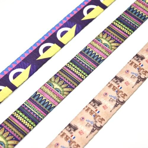 5 Yard 25mm Purse Strap Webbing Geometric Belt Key Fob Tote Bag Lanyard Ribbon Cotton Webbing