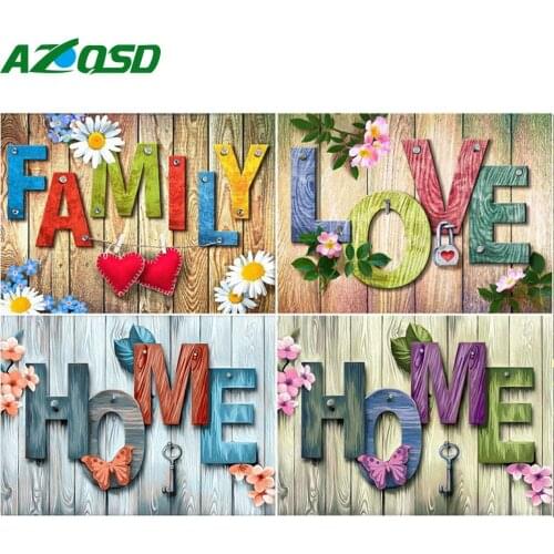 AZQSD Diamond Mosaic Sweet Home Board Cross Stitch Picture Of Rhinestones Diamond Art Painting Kits Full Square Drill Needlework