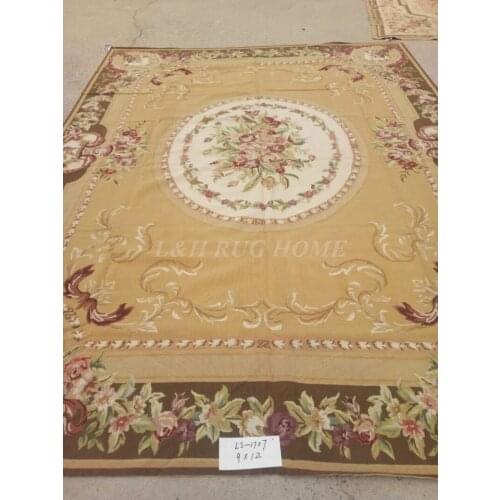 Free shipping 9'x12' handmade needlepoint rugs with New Zealand wool hand knotted Rugs