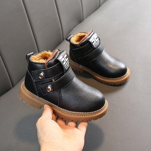 2021 Size 21-30 Winter Baby Boys Boots Kids Martin Boots Children Casual Shoes Non-slip Shoes for Girls Waterproof Snow Boots