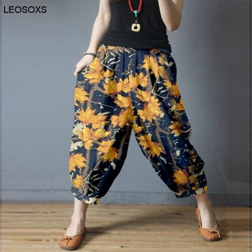Cotton And Linen Pants Womens Summer 2021 New Loose High Waist Printed Plaid Large Size Casual Nine-point Carrot Pants